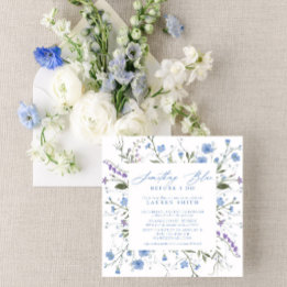Iets blauw voor ik Floral Vrijgezellenfeest doe Kaart
