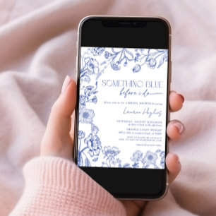 Iets blauw voor ik Floral Vrijgezellenfeest doe Kaart