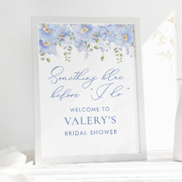 Iets blauw voor ik Floral Vrijgezellenfeest doe Poster