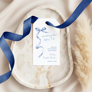 Iets Blauw voor ik het doe Moderne Bruidsuitvaart Cadeaulabel
