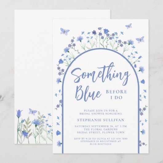 Iets blauw voordat ik Arch Vrijgezellenfeest doe Kaart (Voorkant / Achterkant)