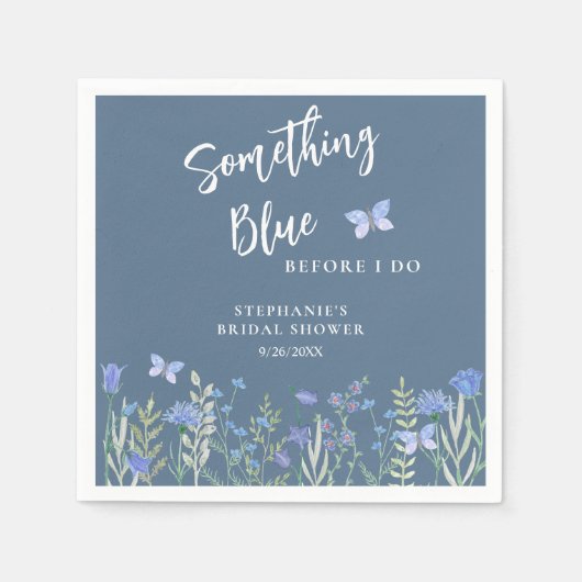 Iets blauw voordat ik blauw Vrijgezellenfeest doe Servet (Voorkant)