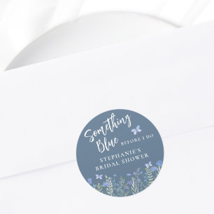 Iets Blauw Voordat Ik Blauwe Bruidsdouche Ronde Sticker