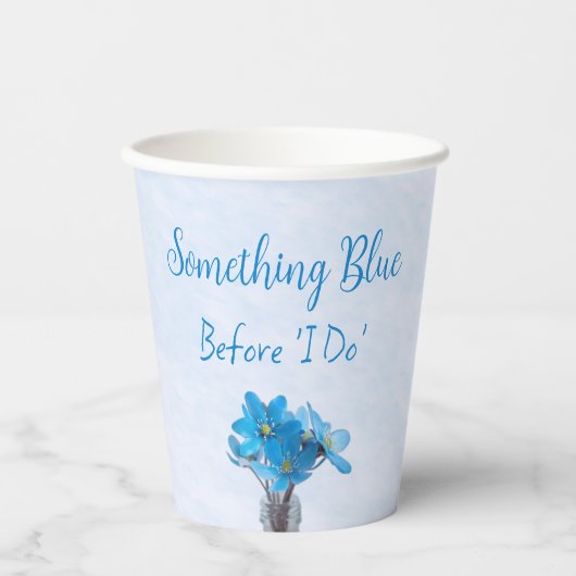 Iets blauw voordat ik Vrijgezellenfeest doe Papieren Bekers (Voorkant)