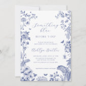 Iets blauw voordat ik Vrijgezellenfeest uitnodig Kaart (Voorkant)