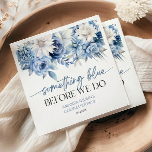 Iets blauw voordat we bloemenparen douchen servet