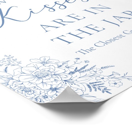 Iets blauw Vrijgezellenfeest raad eens hoeveel kus Poster (Hoek)