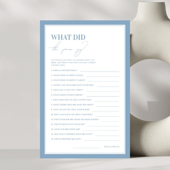 Iets Blauw Wat zei de bruidegom spel (Creator heeft geüpload)