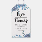 Iets Blauw Waterverf Bruiloft Liefde & Bedankt Cadeaulabel (Achterkant)