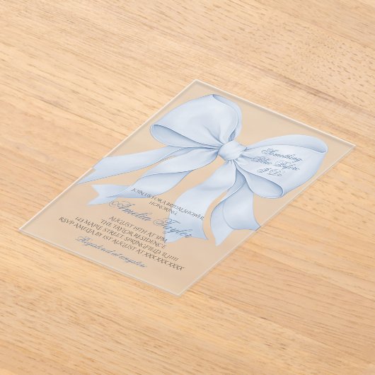 Iets blauwe boog bruids douche uitnodiging acryl uitnodigingen