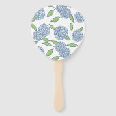 Iets blauwe Hydrangea Kustbruiloft Handwaaier (Voorkant)