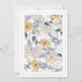 IETS BLAUWE, PASTELBLOEMIGE OP WITTE BRUILOFT KAART (Achterkant)