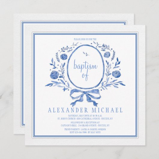 Iets blauwe uitnodiging (Voorkant / Achterkant)