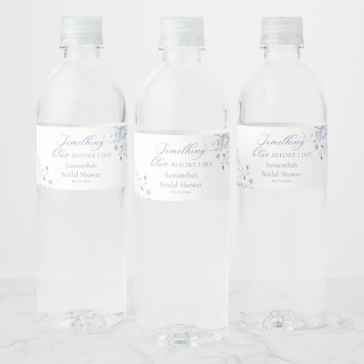 Iets Blauws Bruidsdouche Waterfles Etiket (Flessen)
