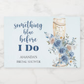 Iets Blauws Bruidsroze Bruiloftsfeest Sparkling Wijnetiket (Enkel label)