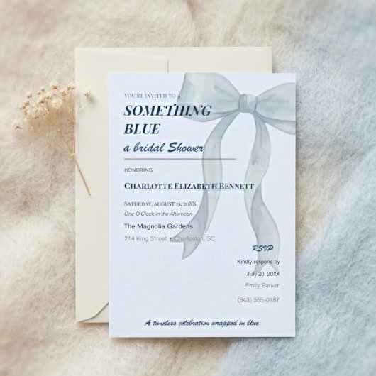 Iets Blauws Bruidsuitnodiging Luxe Kaart