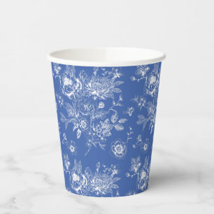 Iets blauws chinoiserie blauwe bruidsdouche papieren bekers