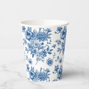 Iets blauws chinoiserie blauwe bruidsdouche papieren bekers
