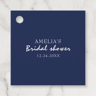 Iets blauws Navy blauw Bruidsfeest Bedankjes Labels