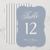 Iets Blauws Stofblauw Gestanste Tafelkaart Kaart (Voorkant / Achterkant)