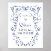 Iets Blauws Victorian Bruiloft Feest Welkom Poster (Voorkant)