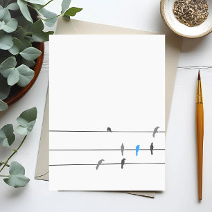 Iets Blauws   Vogel Lucht Schilderij in Simpele St Briefkaart