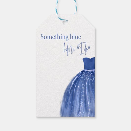 Iets Blauws voor ik Do Trouwjurk Bruidsfeest Cadeaulabel (Achterkant)