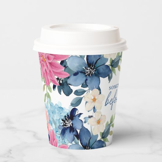 Iets blauws voor ik doe blauwe baby shower papieren bekers (Voorkant)