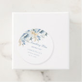 Iets blauws voor ik trouw bloemige Bruidsjurk fees Bedankjes Labels (In situ)