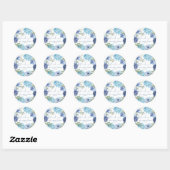 Iets blauws voor ik trouw hydrangea bruidsdouche ronde sticker (Vel)