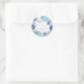 Iets blauws voor ik trouw hydrangea bruidsdouche ronde sticker (Tas)