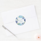 Iets blauws voor ik trouw hydrangea bruidsfeest ronde sticker (Envelop)