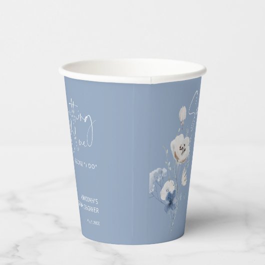 Iets Blauws voor mijn Bruiloft Bruidsfeest Papieren Bekers (Rechts)