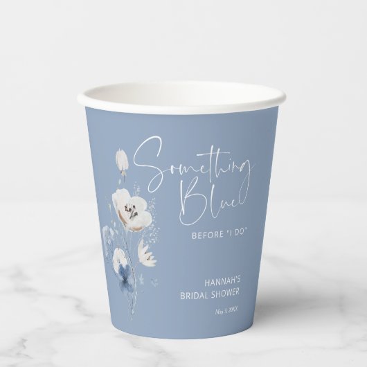 Iets Blauws voor mijn Bruiloft Bruidsfeest Papieren Bekers (Voorkant)
