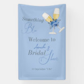 Iets Blauws Waterverf Bloem Bruidsdouche Spandoek (Verticaal)