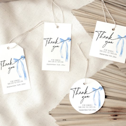 Iets Blue Bow binden van de knoop Vrijgezellenfees Cadeaulabel