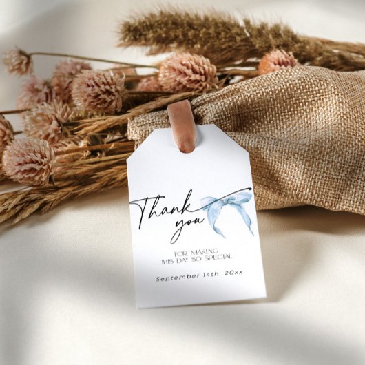 Iets Blue Bow Tying Vrijgezellenfeest Gift Label Cadeaulabel