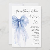 Iets Blue Bow Waterverf Vrijgezellenfeest Kaart (Voorkant)