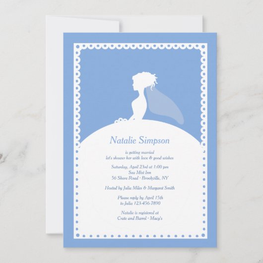 Iets Blue Bridal Shower Invitation Kaart (Voorkant)