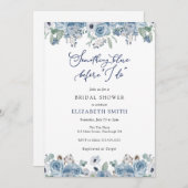 Iets Blue Bridal Shower Invitation Kaart (Voorkant / Achterkant)