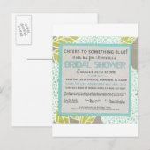 Iets Blue Bridal Shower Invitation Uitnodiging Briefkaart (Voorkant / Achterkant)