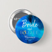 Iets Blue| Bride en Boujee|Bachelorette Ronde Button 5,7 Cm (Voorkant /achterkant)