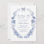 Iets Blue Floral Vrijgezellenfeest Kaart (Voorkant)