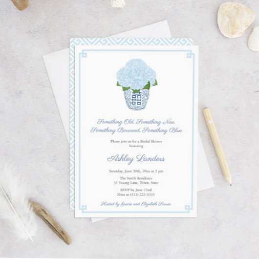 Iets Blue Hydrangea Ginger Jar Vrijgezellenfeest Kaart