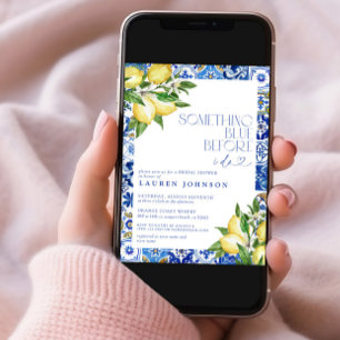 Iets Blue Lemon Marokkaanse Tegel Vrijgezellenfees Kaart