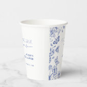 Iets Bluws voor ik Trouw Bloemige Bruidsdouche Papieren Bekers (Rechts)