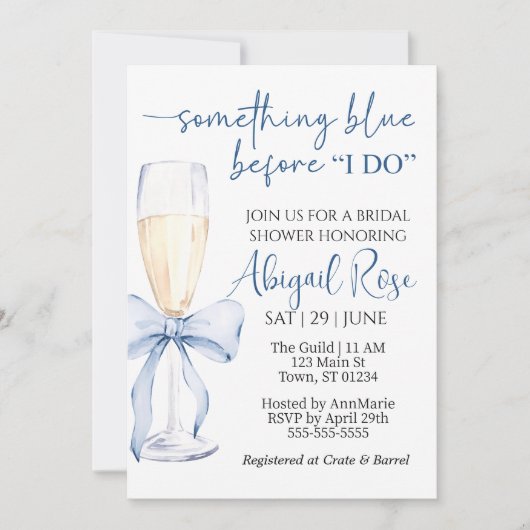 Iets Bluws voor ik trouw Bruidsshow Uitnodiging (Voorkant)