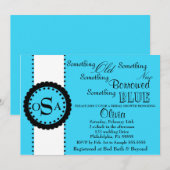 Iets Bridal Shower Invitation (fel blauw) Kaart (Voorkant / Achterkant)