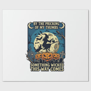 Iets Kwaadaardigs Komt Heks Halloween Pompoen Cadeaupapier