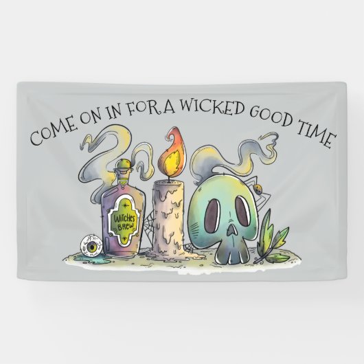 Iets met een gebroken halloween party-banner spandoek (Horizontaal)